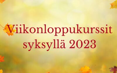 Viikonloppukurssit syksyllä 2023